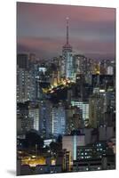 Sao Paulo Skyline at Night, Brazil.-Jon Hicks-Mounted Premium Photographic Print