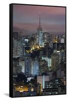 Sao Paulo Skyline at Night, Brazil.-Jon Hicks-Framed Stretched Canvas