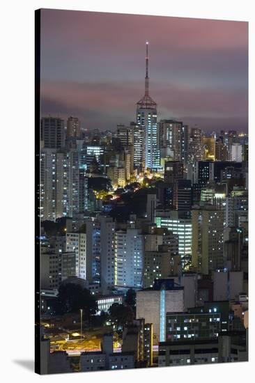 Sao Paulo Skyline at Night, Brazil.-Jon Hicks-Stretched Canvas