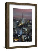 Sao Paulo Skyline at Night, Brazil.-Jon Hicks-Framed Photographic Print