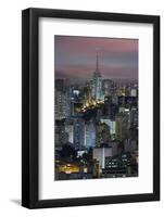 Sao Paulo Skyline at Night, Brazil.-Jon Hicks-Framed Photographic Print