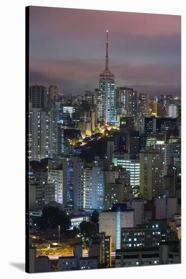 Sao Paulo Skyline at Night, Brazil.-Jon Hicks-Stretched Canvas