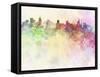 Sao Paulo Skyline in Watercolor Background-paulrommer-Framed Stretched Canvas