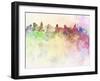 Sao Paulo Skyline in Watercolor Background-paulrommer-Framed Art Print