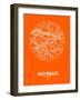 Sao Paulo Street Map Orange-NaxArt-Framed Art Print