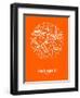 Sao Paulo Street Map Orange-NaxArt-Framed Art Print