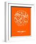 Sao Paulo Street Map Orange-NaxArt-Framed Art Print