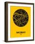 Sao Paulo Street Map Yellow-NaxArt-Framed Art Print