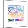 Sao Paulo Watercolor Street Map-NaxArt-Mounted Premium Giclee Print