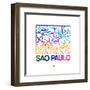 Sao Paulo Watercolor Street Map-NaxArt-Framed Art Print