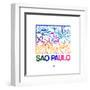 Sao Paulo Watercolor Street Map-NaxArt-Framed Art Print