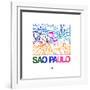 Sao Paulo Watercolor Street Map-NaxArt-Framed Art Print