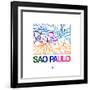 Sao Paulo Watercolor Street Map-NaxArt-Framed Art Print