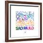 Sao Paulo Watercolor Street Map-NaxArt-Framed Art Print