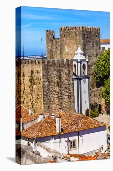 Sao Pedro Church in Medieval Town, Obidos, Portugal.-William Perry-Stretched Canvas