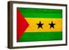 Sao Tome And Principe Flag Design with Wood Patterning - Flags of the World Series-Philippe Hugonnard-Framed Premium Giclee Print