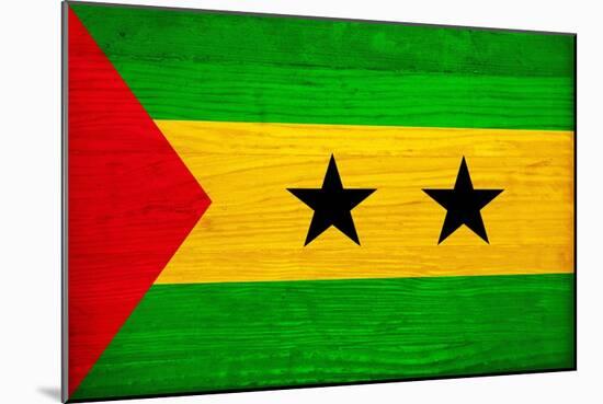 Sao Tome And Principe Flag Design with Wood Patterning - Flags of the World Series-Philippe Hugonnard-Mounted Premium Giclee Print