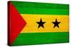 Sao Tome And Principe Flag Design with Wood Patterning - Flags of the World Series-Philippe Hugonnard-Stretched Canvas