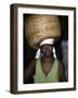 Sao Tomense Woman Carries Basket Full of Cocoa Beans, Cocoa Processing Plant in Agua Ize, Sao Tome-Camilla Watson-Framed Photographic Print