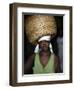 Sao Tomense Woman Carries Basket Full of Cocoa Beans, Cocoa Processing Plant in Agua Ize, Sao Tome-Camilla Watson-Framed Photographic Print