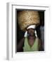 Sao Tomense Woman Carries Basket Full of Cocoa Beans, Cocoa Processing Plant in Agua Ize, Sao Tome-Camilla Watson-Framed Photographic Print