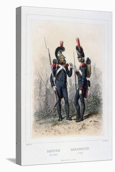 Sapper and Gunner, Napoleon's Imperial Guard-C Colin-Stretched Canvas