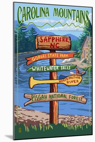 Sapphire, North Carolina - Sign Destinations-Lantern Press-Mounted Art Print