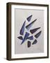 Sapphirine and Navy Blue Abstraction with Watercolor on Paper-Lekovetskasyte-Framed Art Print