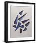 Sapphirine and Navy Blue Abstraction with Watercolor on Paper-Lekovetskasyte-Framed Art Print