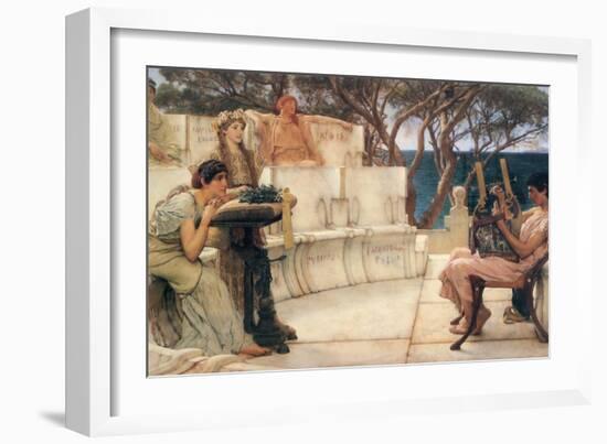 Sappho and Alcaeus-Sir Lawrence Alma-Tadema-Framed Art Print