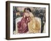 Sappho and Erinna in a Garden at Mytilene-Simeon Solomon-Framed Giclee Print