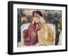 Sappho and Erinna in a Garden at Mytilene-Simeon Solomon-Framed Giclee Print