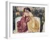 Sappho and Erinna in a Garden at Mytilene-Simeon Solomon-Framed Giclee Print