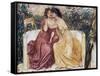 Sappho and Erinna in a Garden at Mytilene-Simeon Solomon-Framed Stretched Canvas