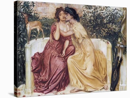 Sappho and Erinna in a Garden at Mytilene-Simeon Solomon-Stretched Canvas