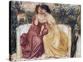 Sappho and Erinna in a Garden at Mytilene-Simeon Solomon-Stretched Canvas
