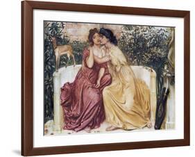 Sappho and Erinna in a Garden at Mytilene-Simeon Solomon-Framed Giclee Print