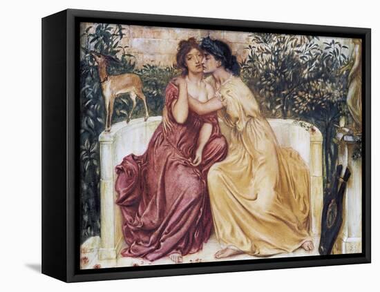 Sappho and Erinna in a Garden at Mytilene-Simeon Solomon-Framed Stretched Canvas