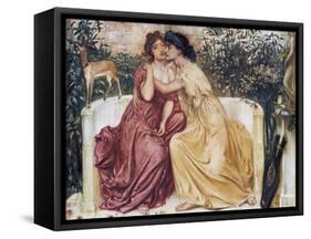 Sappho and Erinna in a Garden at Mytilene-Simeon Solomon-Framed Stretched Canvas