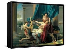 Sappho and Phaon-Jacques-Louis David-Framed Stretched Canvas