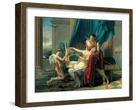 Sappho and Phaon-Jacques-Louis David-Framed Art Print