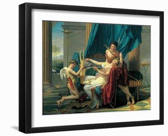 Sappho and Phaon-Jacques-Louis David-Framed Art Print