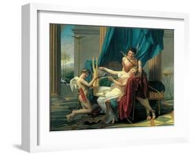 Sappho and Phaon-Jacques-Louis David-Framed Art Print