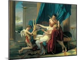 Sappho and Phaon-Jacques-Louis David-Mounted Art Print