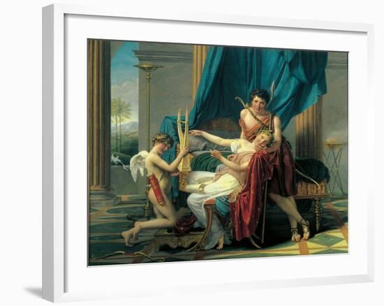 Sappho and Phaon-Jacques-Louis David-Framed Art Print