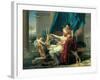 Sappho and Phaon-Jacques-Louis David-Framed Art Print