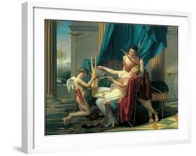 Sappho and Phaon-Jacques-Louis David-Framed Art Print