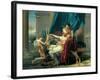 Sappho and Phaon-Jacques-Louis David-Framed Art Print