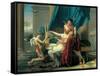 Sappho and Phaon-Jacques-Louis David-Framed Stretched Canvas