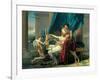 Sappho and Phaon-Jacques-Louis David-Framed Art Print